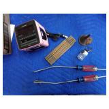 Bbq tongs, window sash lock, glow rhino spark
