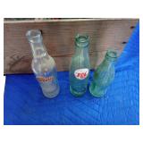 Wooden box with bottles