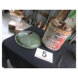 Vintage gas can and light shade - metal