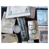 Vintage manuals, pocket watches and misc