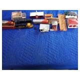 Toy trains and toy buildings