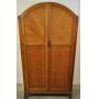 Antique Wardrobe Cabinet, Arch Top, Solid Oak Wood