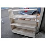 Large White Wooden Display Shelf.