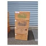 Four Wooden Wine Crates, 13x20x7