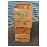 Four Wooden Wine Crates, 13x20x7