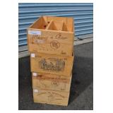 Four Wooden Wine Crates, 13x20x7