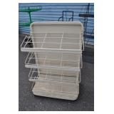 Rolling Snack Rack, White, 36x24x14", Metal