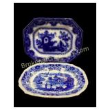 Two Blue and White Platters