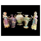 Porcelain Vases, Bisque Figurines