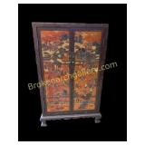 Chinese Red & Black Lacquer Cabinet