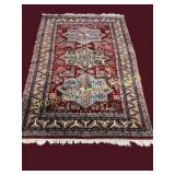 Vintage Hand-Knotted Caucasian Kazak Rug