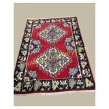 Vintage Handwoven Caucasian-Style Kilim Rug