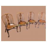 4 Vintage Elmwood Windsor Dining Chairs