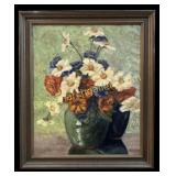 Still Life with Flowers in Green Vase