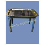 English Tole Tray Table Signed