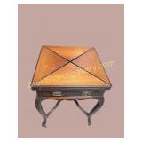 Mahogany Folding Game Table with Green Felt Top