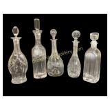 Five Liquor Decanters