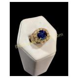 14 k Yellow Gold and Sapphire Ring