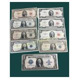 Collection of U.S. Silver Certificates Red seals