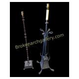 2 Antique Cast Iron/ Wrought Iron Floor Lamps