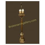 Ornate 1920s Cast Gilt Wood Floor Lamp,