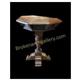 French Walnut Pedestal Side Table