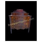 American Sheraton Bow Front Mahogany Chest