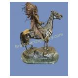 C. Kauba Bronze Sculpture "Chief on Horseback"