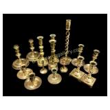 Collection of Brass Candlesticks