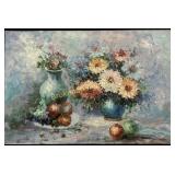 Floral Still Life with Mixed Fruits, Mario Charles