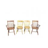 Four Rustic Wooden Chairs