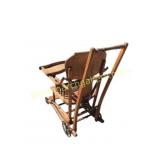 Wooden High Chair with Carved Back