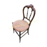 Carved Wooden Balloon-Back Chair