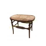 Wood and Woven Rush Stool