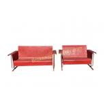 Red Metal Glider Benches