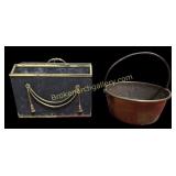 Vintage Magazine Rack, Brass Pail