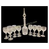 Crystal Decanter, 14 Stems