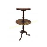 Two-Tier Mahogany Pedestal Table