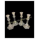 Val St. Lambert Crystal Candlesticks
