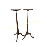 Wooden Pedestal Side Tables