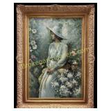 Seated Figure Amongst Blooming Flowers