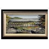 Covered Bridge Crossing a River
