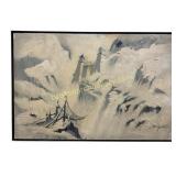 Snowy Alpine Landscape with Castle