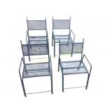Four Metal Mesh Patio Chairs