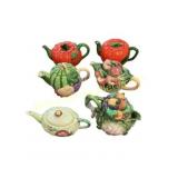 Ceramic Fruit-Themed Teapots