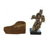 Ceramic Figure and Carved Stone Scene