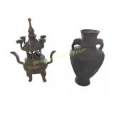 Bronze Jar and Lidded Vessel Set