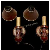 Pair Vintage Toleware Sconces