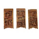 Three Wooden Carvings, 11 in Tall