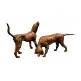 Pair Bronze Hounds